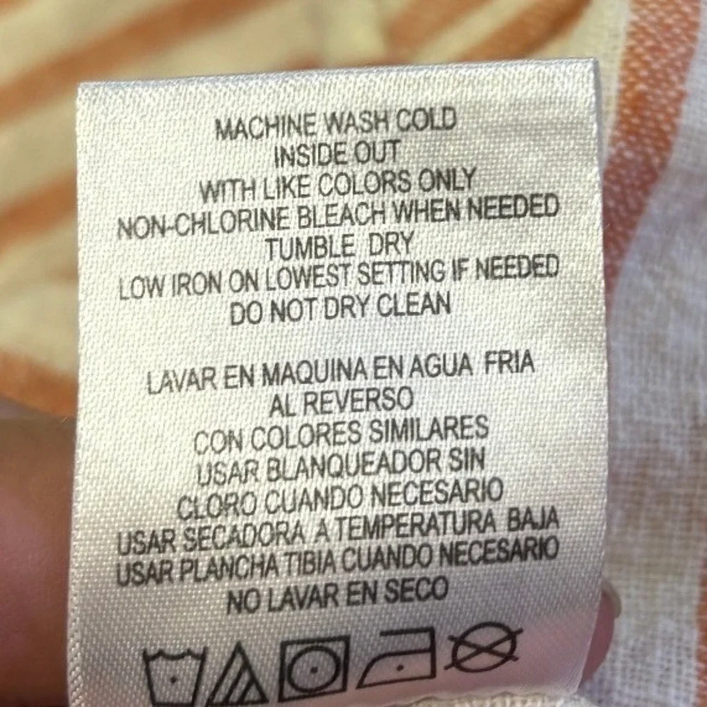 Copper‎ Key Girls Orange White Striped Linen Blend Wrap Skort Size Medium